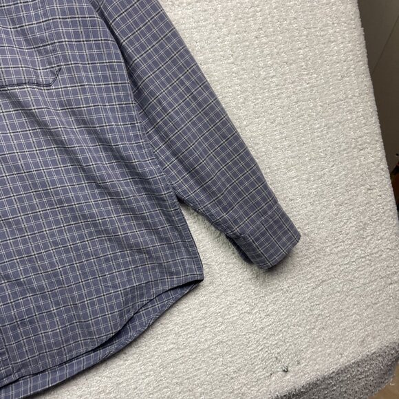 Cottonfield by Carli Gry  Blue Plaid Button Up Shirt Mens M Camp Outdoor Hike - Picture 4 of 13